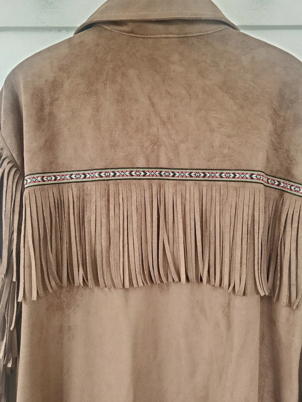 Vintage Milton Funwear Faux Suede Fringe Hippie Western Jacket Men's M
